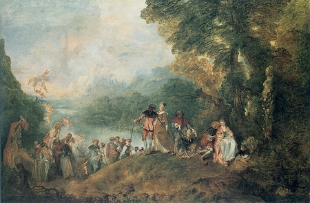 Βατό, Ταξίδι για τα Κύθηρα, Παρίσι 1717, Ελαιογραφία σε μουσαμά. Παρίσι, Λούβρο.