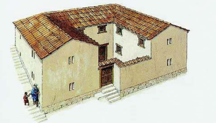 1. Αναπαράσταση σπιτιού στην αρχαία Αθήνα