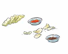 cheese, chips, dips