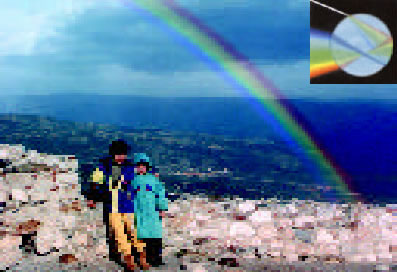 1-10 Η Ισμήνη με το Φαίδωνα στο Μυστρά με φόντο το ουράνιο τόξο και την κοιλάδα του Ευρώτα.