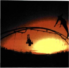 Eικ. 1.3 Στη φωτογραφία φαίνονται παιδιά να κάνουν κούνια. Όταν η απομάκρυνση είναι μέγιστη, η ταχύτητα είναι μηδενική. 